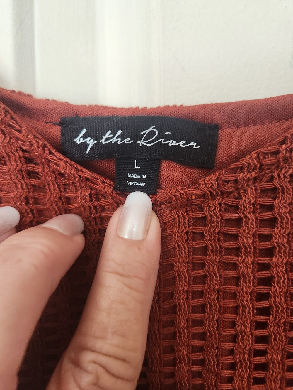 By the River Burnt Orange Bohemian Hippie Crochet Beach Maxi Size L - Picture 2 of 12